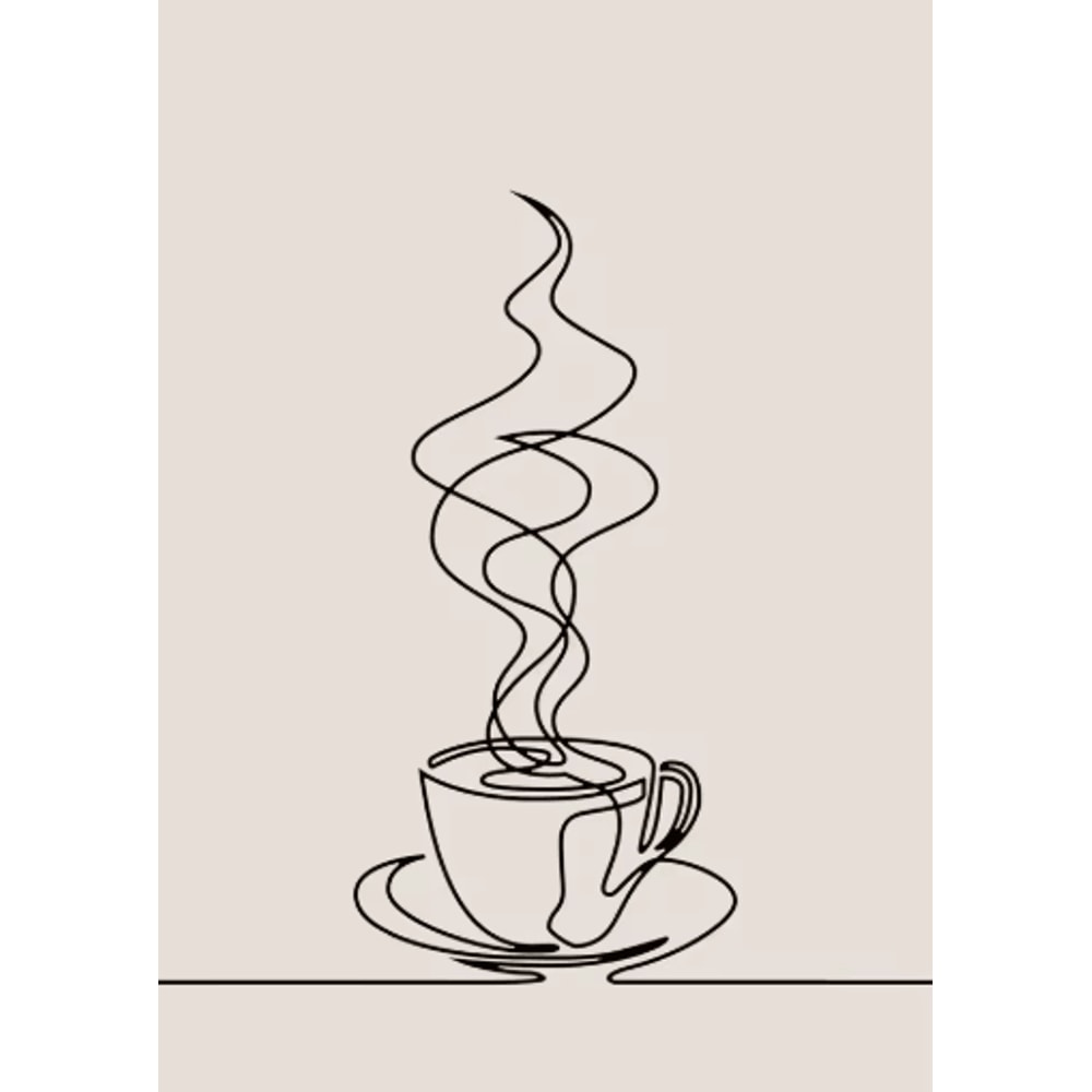 Minimalist Coffee Wall Art Canvas Skeleton Coffee Bar Decor For Modern Kitchens 19