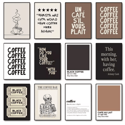 minimalist coffee wall art canvas skeleton coffee bar decor for modern kitchens