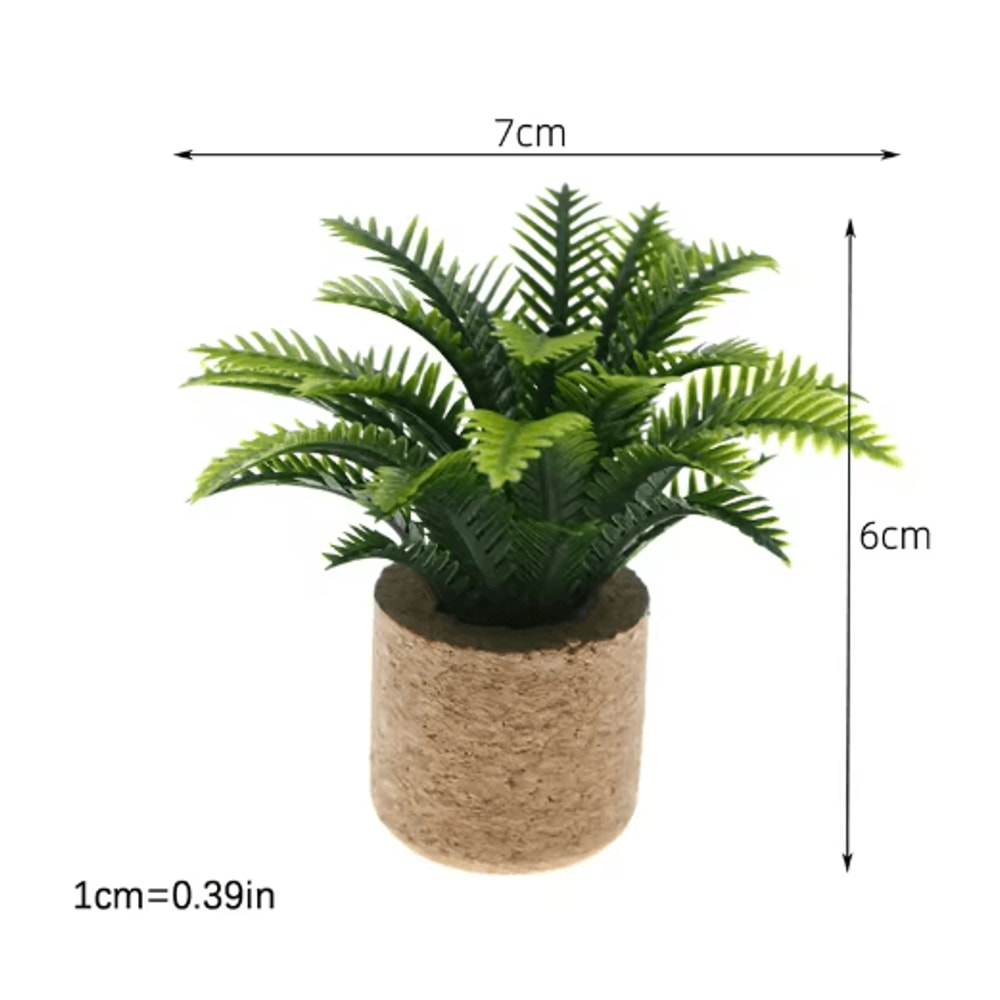 Dollhouse Miniature Plants Realistic Potted Garden Decor For Tiny Homes 1