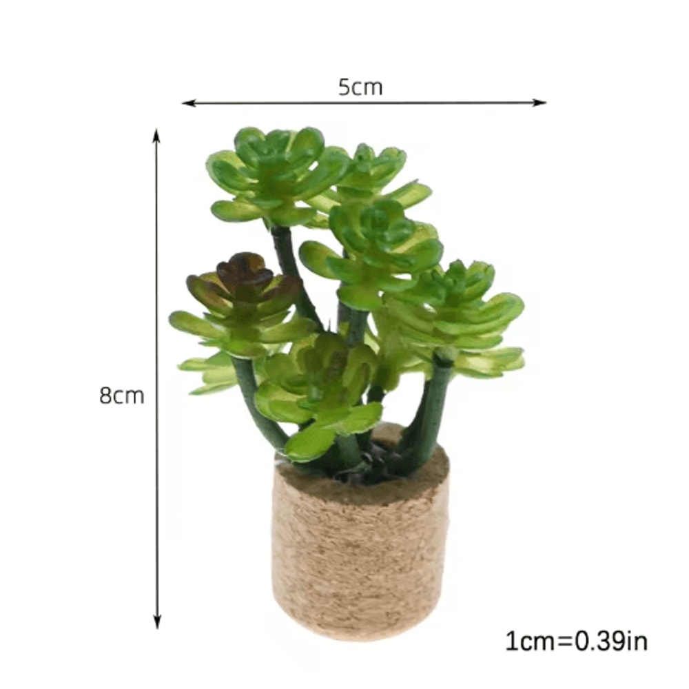 Dollhouse Miniature Plants Realistic Potted Garden Decor For Tiny Homes 3
