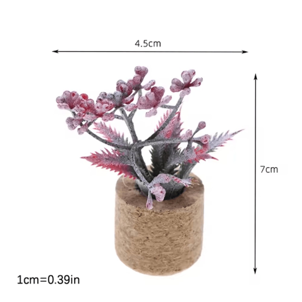 Dollhouse Miniature Plants Realistic Potted Garden Decor For Tiny Homes 4