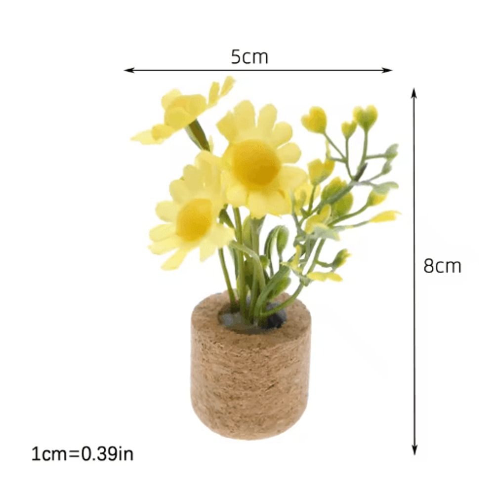 Dollhouse Miniature Plants Realistic Potted Garden Decor For Tiny Homes 5