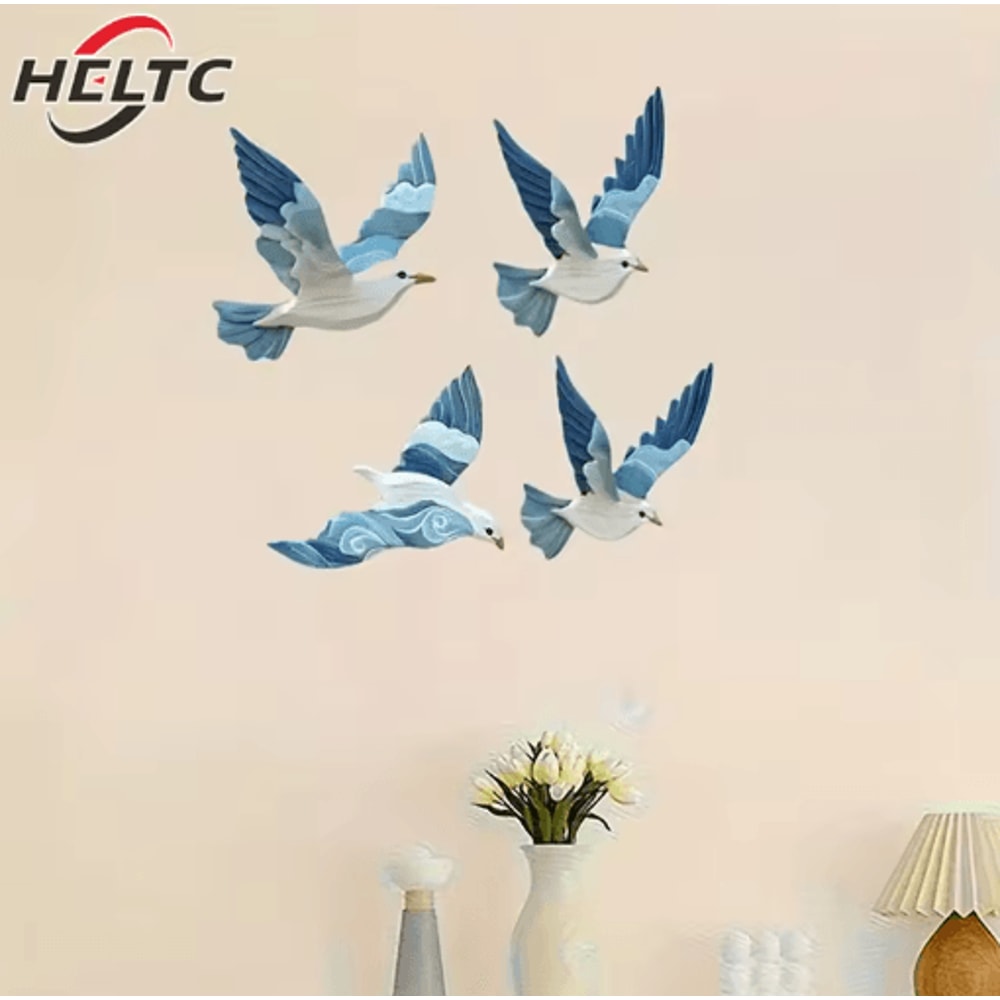 Retro Seagull Wall Decor Set Wooden Coastal Wall Art For BeachInspired Spaces 7