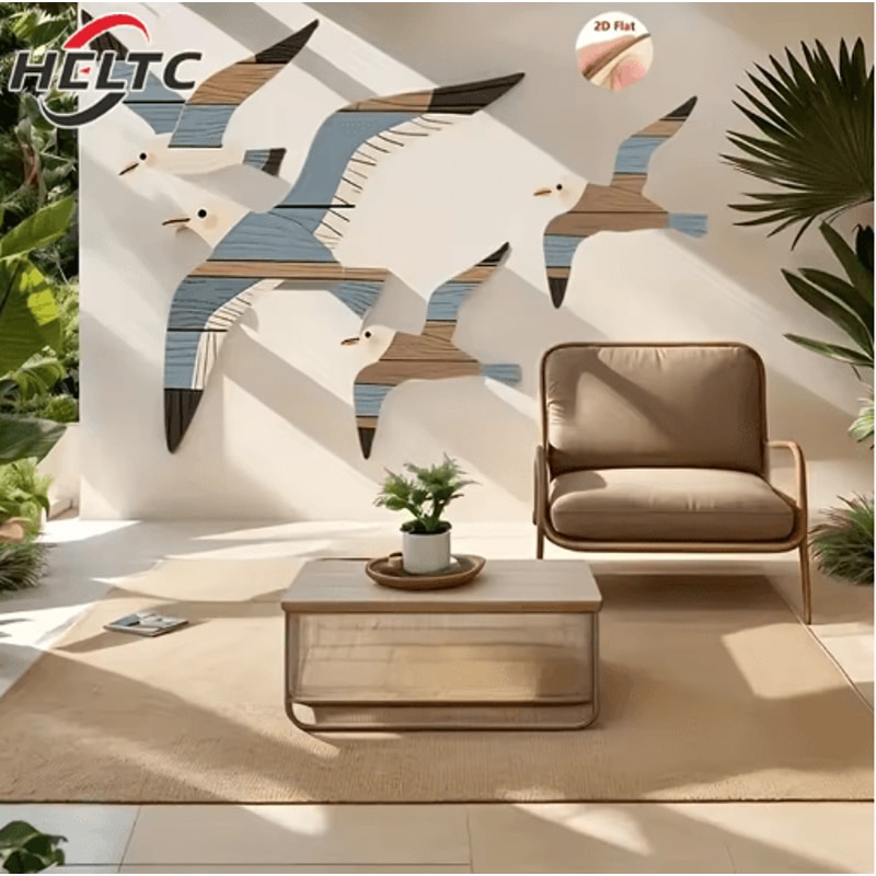 Retro Seagull Wall Decor Set Wooden Coastal Wall Art For BeachInspired Spaces 8