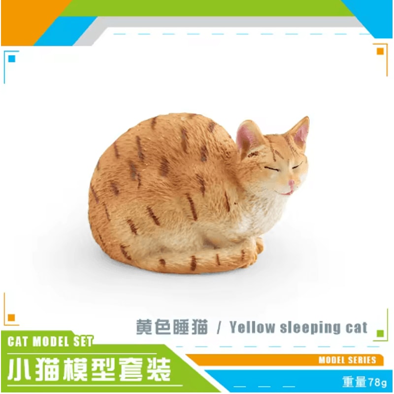 Sleeping Orange Cat Figurine Cute Mini Pet Desk Decor For Cozy Spaces 1
