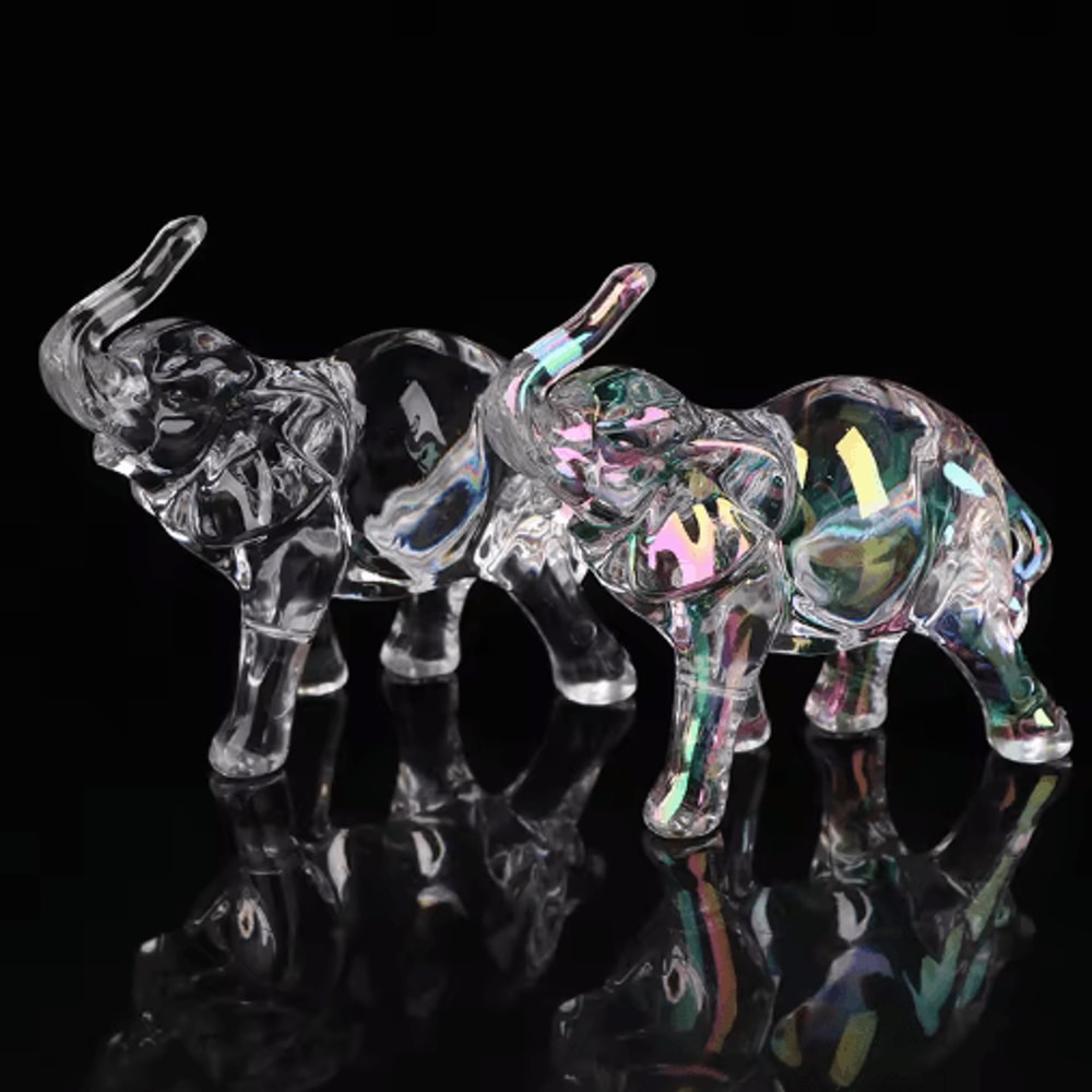 Crystal Elephant Figurine Cute Mini Baby Elephant Desk Ornament 4