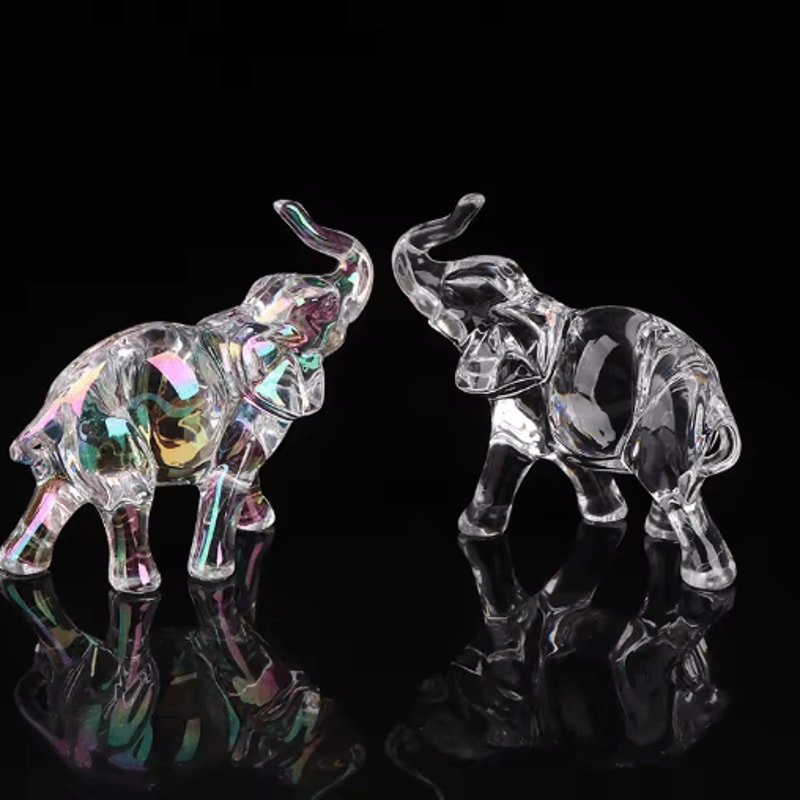 Crystal Elephant Figurine Cute Mini Baby Elephant Desk Ornament 0