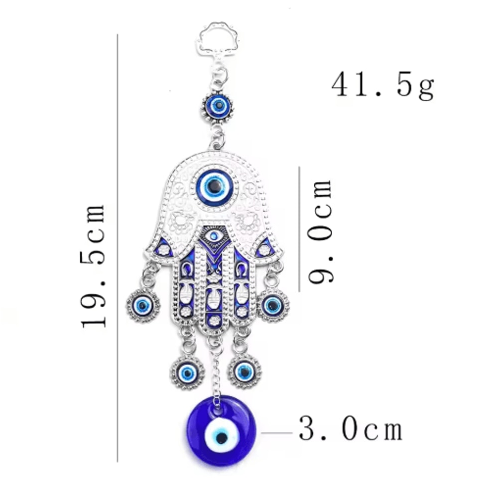 Hamsa Hand Evil Eye Wall Decor Geometric Wind Chime For Peaceful Spaces 1