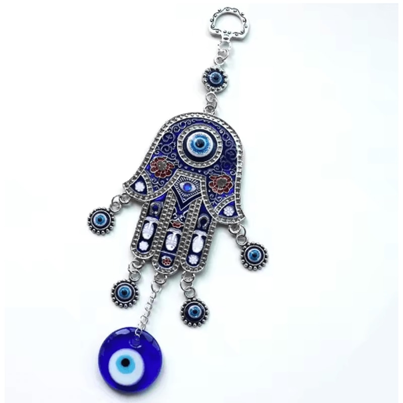 Hamsa Hand Evil Eye Wall Decor Geometric Wind Chime For Peaceful Spaces 3