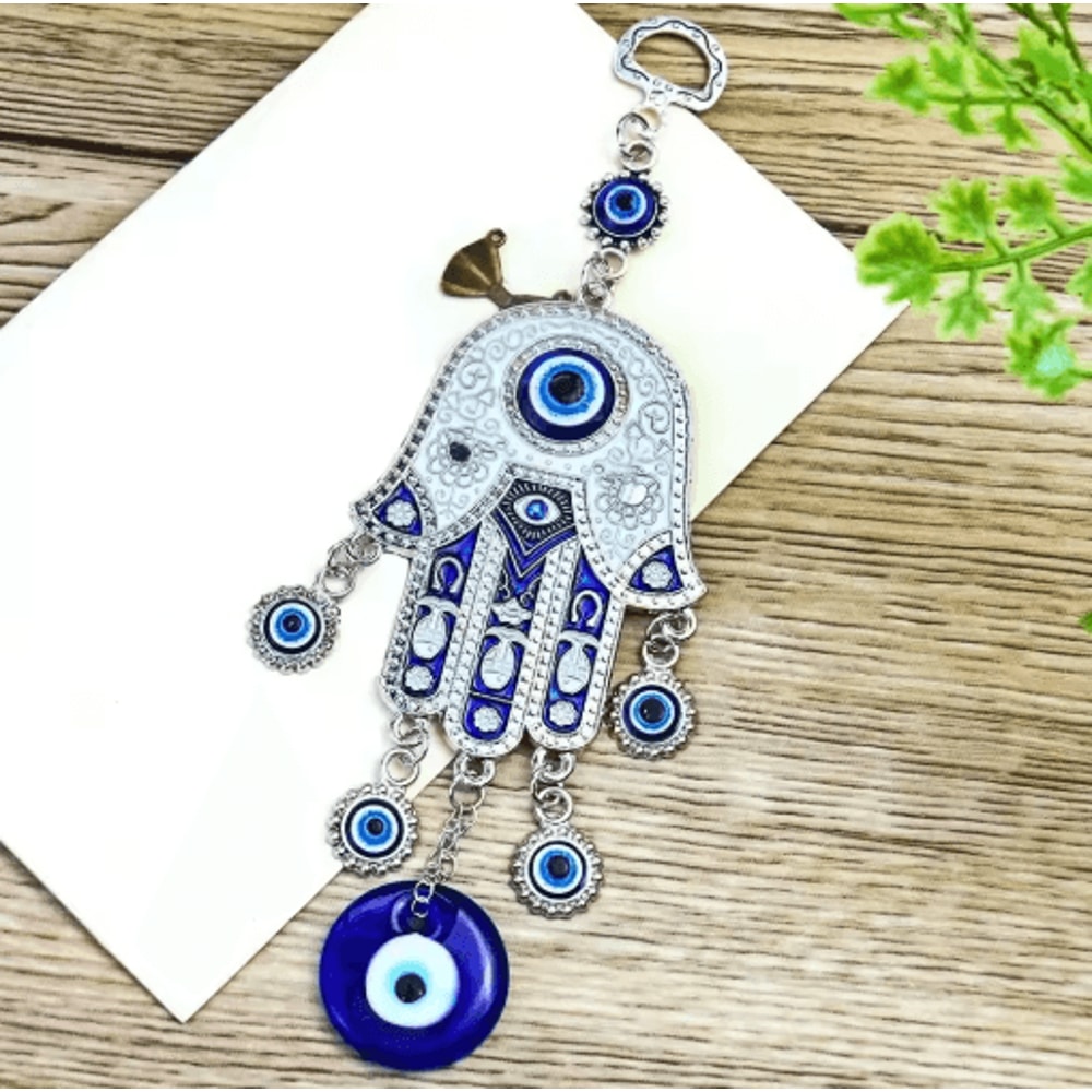 Hamsa Hand Evil Eye Wall Decor Geometric Wind Chime For Peaceful Spaces 5