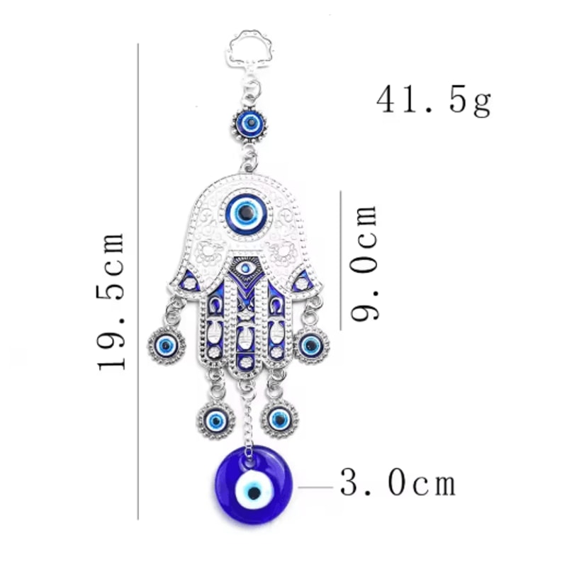 Hamsa Hand Evil Eye Wall Decor Geometric Wind Chime For Peaceful Spaces 6