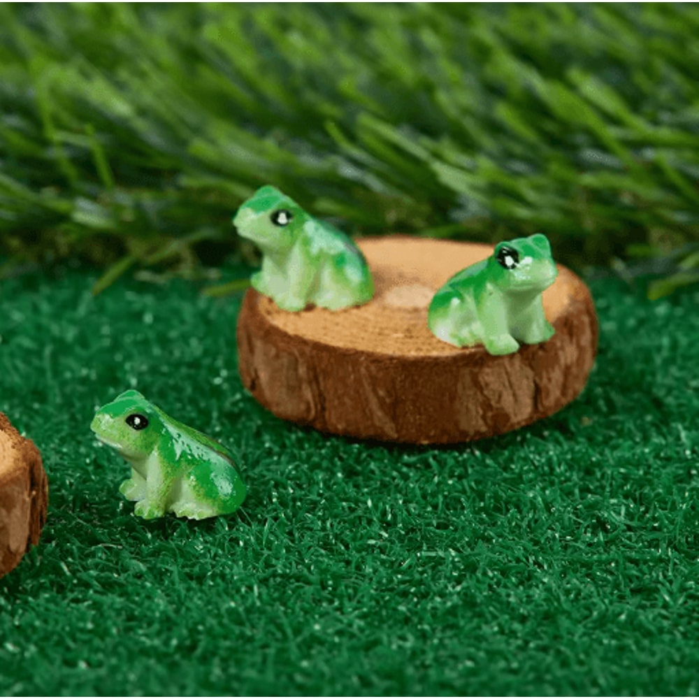Mini Frog Figurines Set Cute Resin Fairy Garden Decor For Creative Displays 6