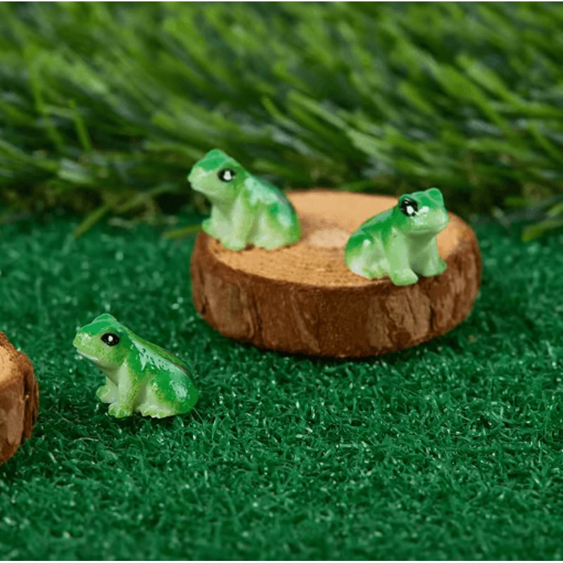 Mini Frog Figurines Set Cute Resin Fairy Garden Decor For Creative Displays 6
