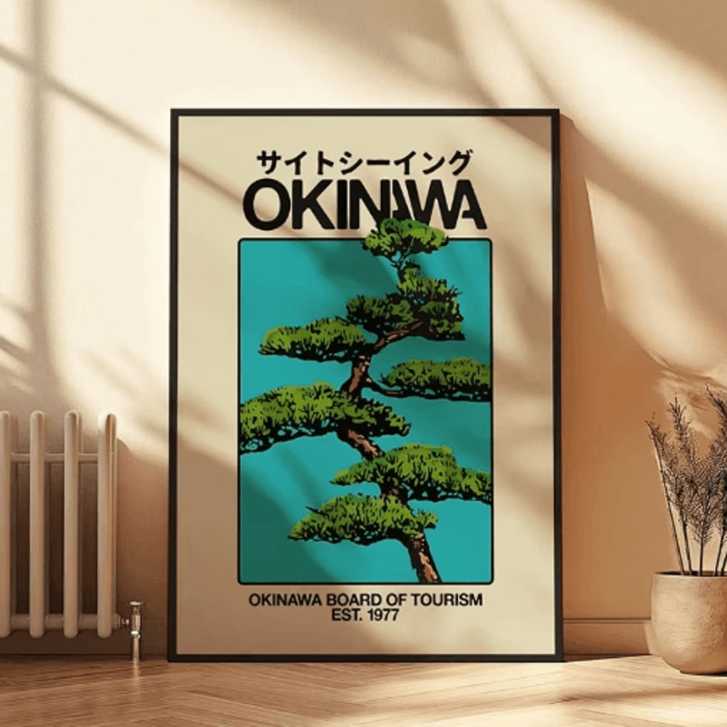 Okinawa Retro Wall Art Japanese Travel Poster Canvas For Timeless Interiors 5