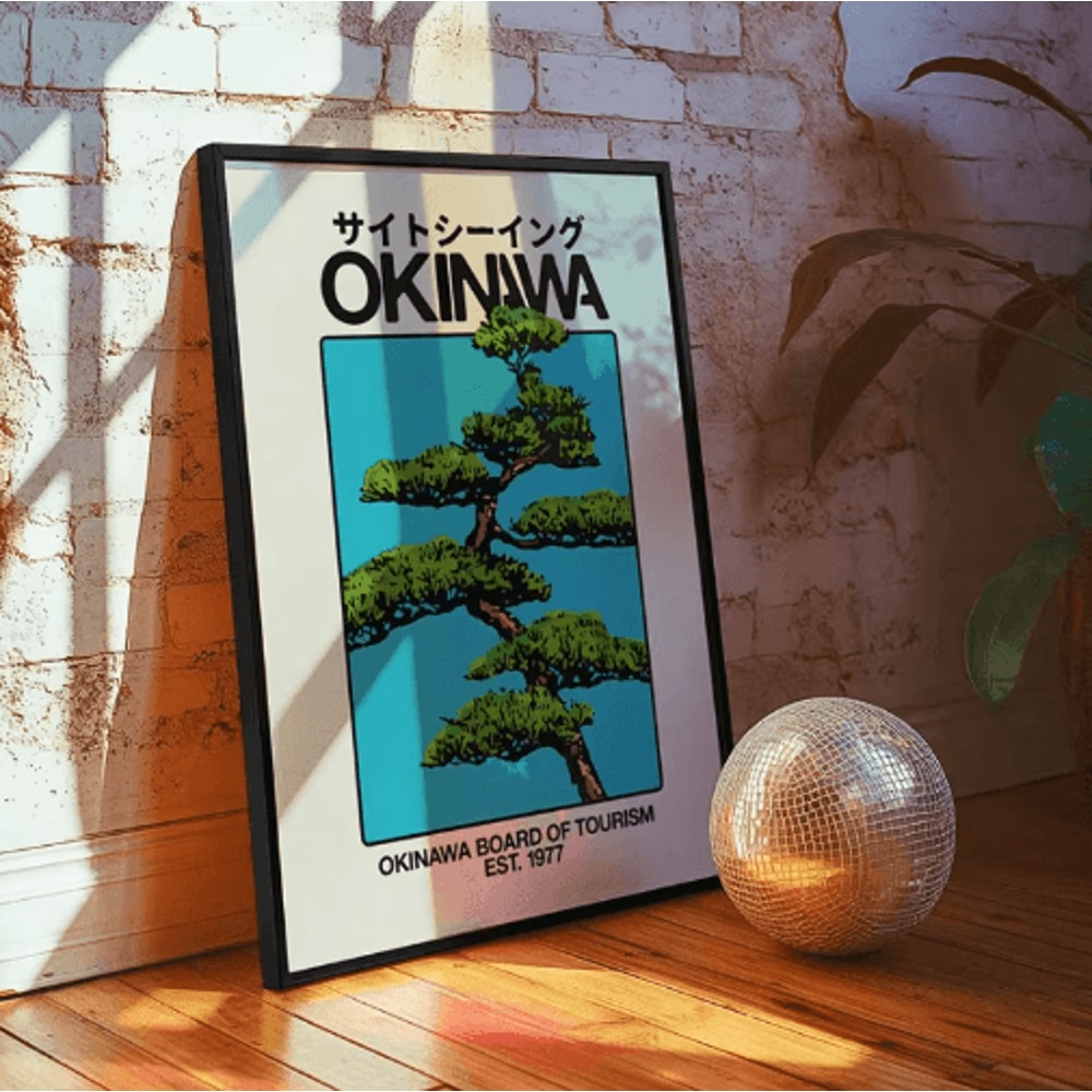 Okinawa Retro Wall Art Japanese Travel Poster Canvas For Timeless Interiors 1