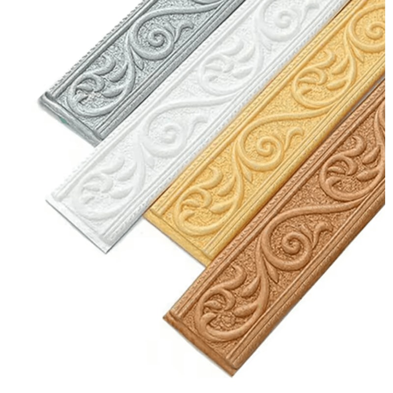 3D Wall Border Sticker Trim Waterproof SelfAdhesive Skirting For Elegant Finishes 0