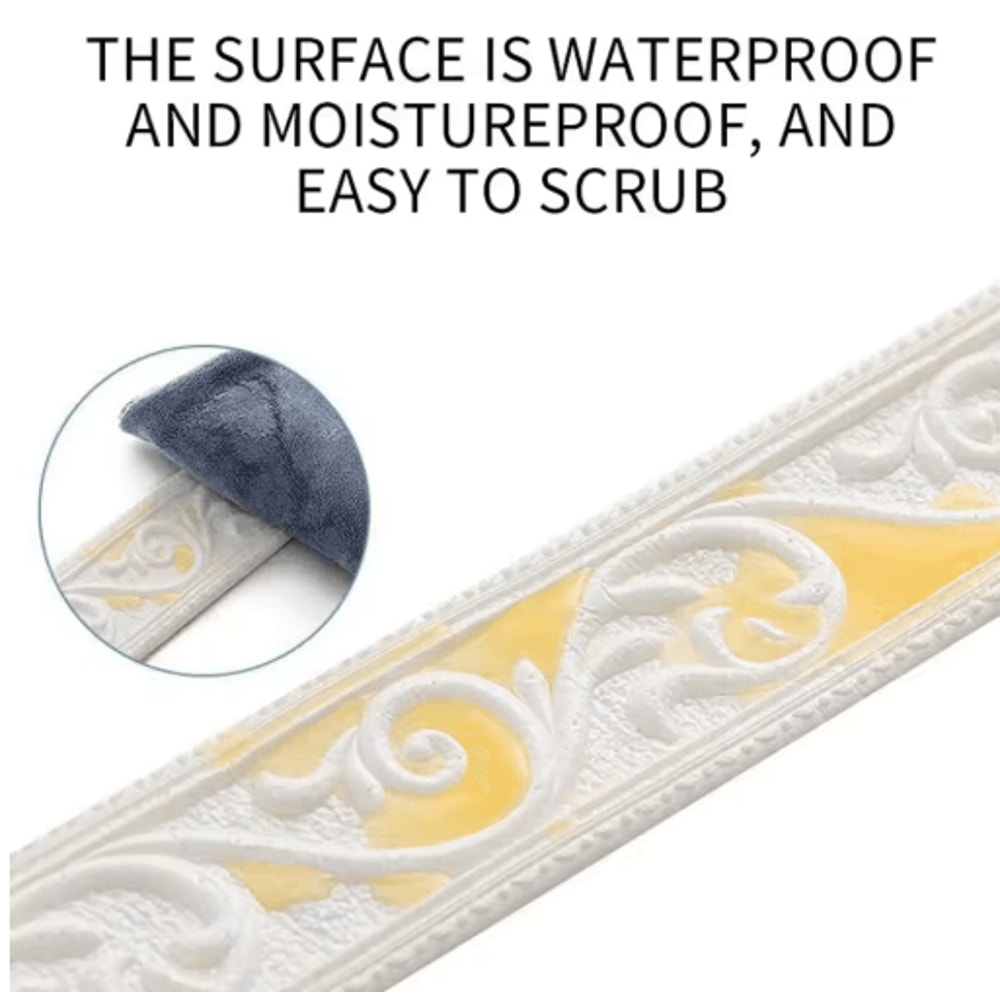 3D Wall Border Sticker Trim Waterproof SelfAdhesive Skirting For Elegant Finishes 7
