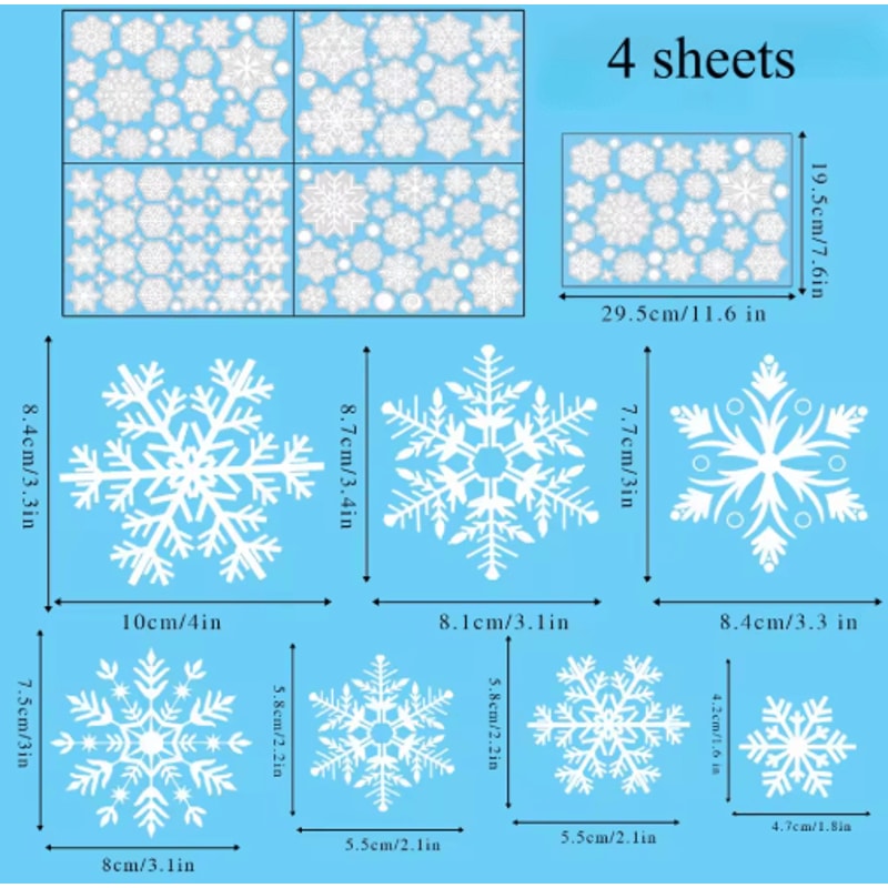 Christmas Snowflake Window Stickers Festive Holiday Glass Decor For Home 1