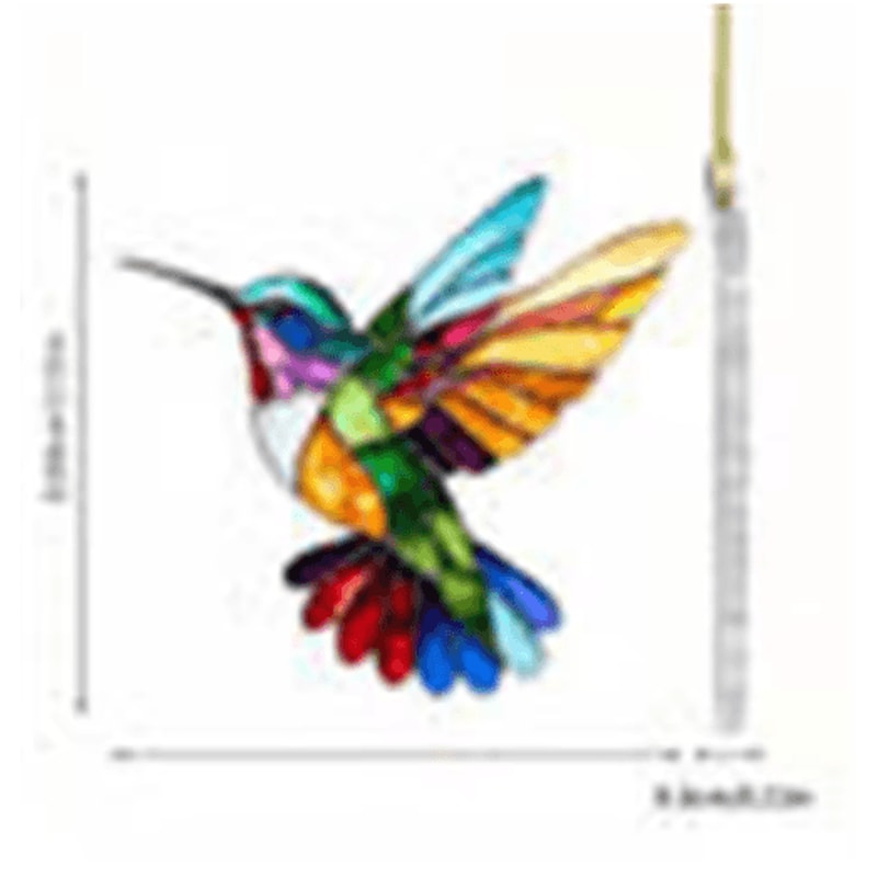 Acrylic Bird Flower Hanging Ornament Cute Floral Window Decor Pendant 3