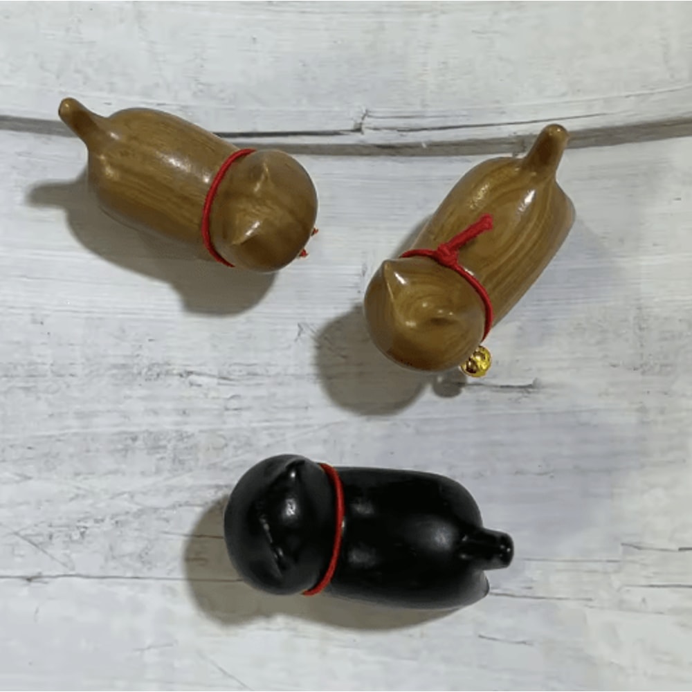 HandCarved Wooden Cat Figurine Mini Natural Wood Decor For Cozy Spaces 3