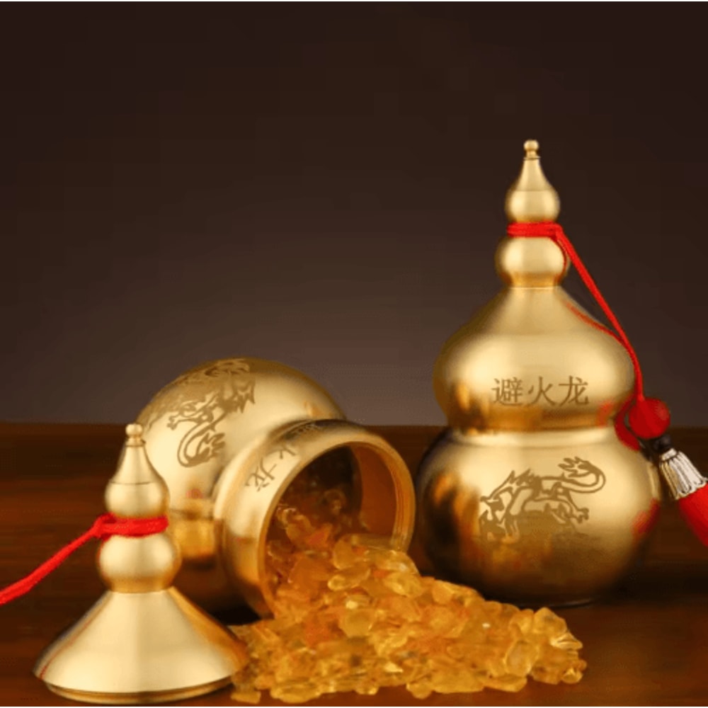 Feng Shui Wu Lou Brass Gourd Fortune Protection Decor For Home Office 8