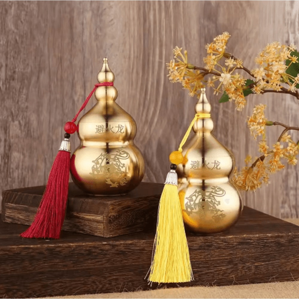 Feng Shui Wu Lou Brass Gourd Fortune Protection Decor For Home Office 0