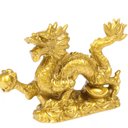 golden dragon zodiac statue – lucky feng shui dragon decor for prosperity