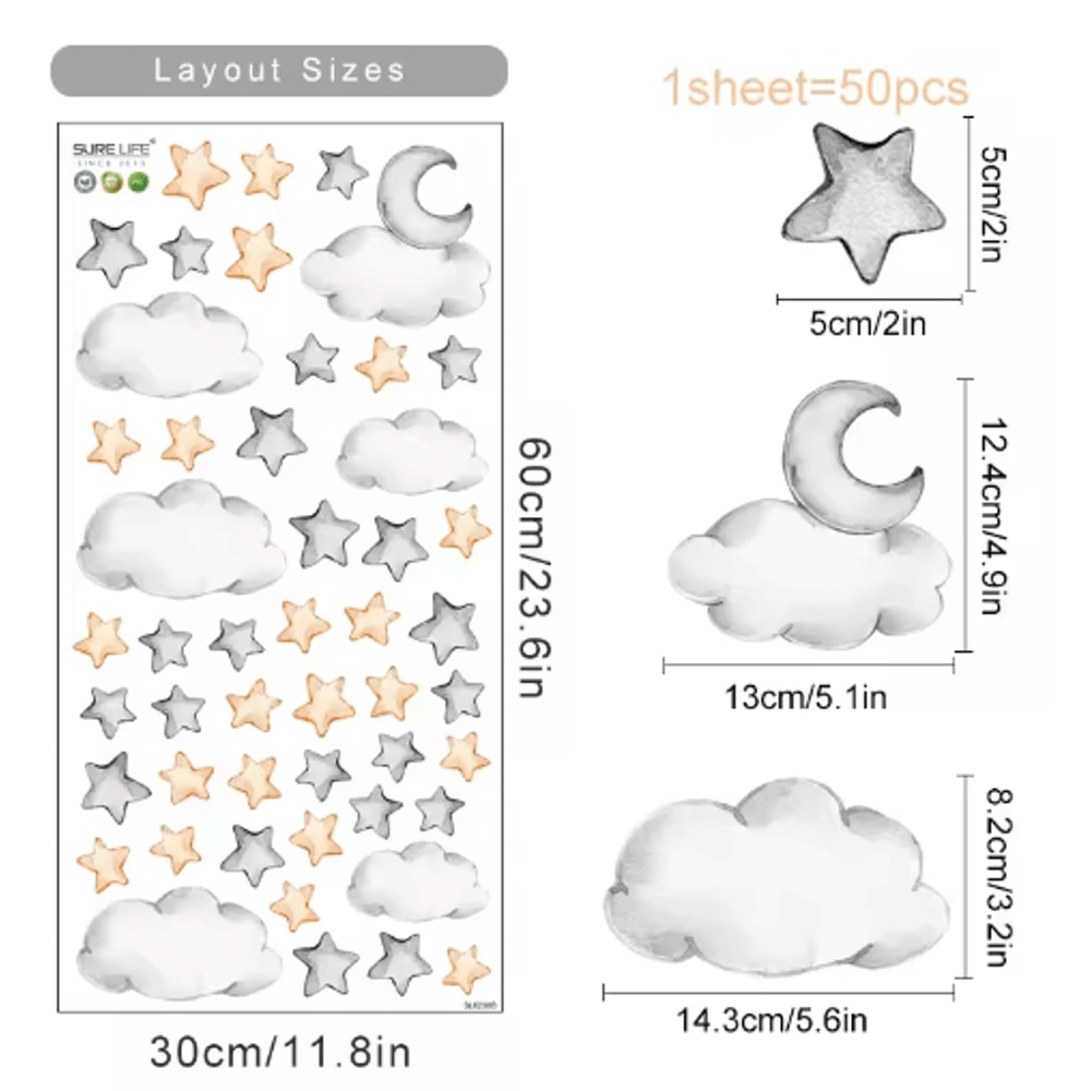 Cartoon Hot Air Balloon Animal Wall Stickers Cute Nursery Decor For Kids Rooms 17