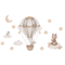 Cartoon Hot Air Balloon Animal Wall Stickers Cute Nursery Decor For Kids Rooms 18