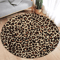 Leopard Print Round Rug Soft Flannel Animal Print Carpet For Stylish Spaces 0