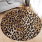 Leopard Print Round Rug Soft Flannel Animal Print Carpet For Stylish Spaces 4