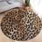 Leopard Print Round Rug Soft Flannel Animal Print Carpet For Stylish Spaces 4