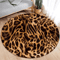 Leopard Print Round Rug Soft Flannel Animal Print Carpet For Stylish Spaces 5