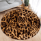 Leopard Print Round Rug Soft Flannel Animal Print Carpet For Stylish Spaces 5