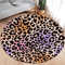 Leopard Print Round Rug Soft Flannel Animal Print Carpet For Stylish Spaces 8