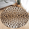 Leopard Print Round Rug Soft Flannel Animal Print Carpet For Stylish Spaces 9