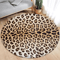 Leopard Print Round Rug Soft Flannel Animal Print Carpet For Stylish Spaces 9