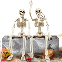 life-size halloween skeleton decoration – spooky haunted house prop for parties