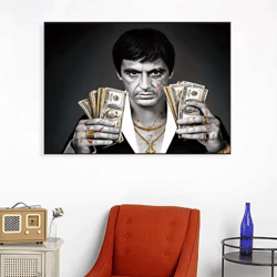 scarface tony montana canvas – iconic gangster wall art for bold interiors