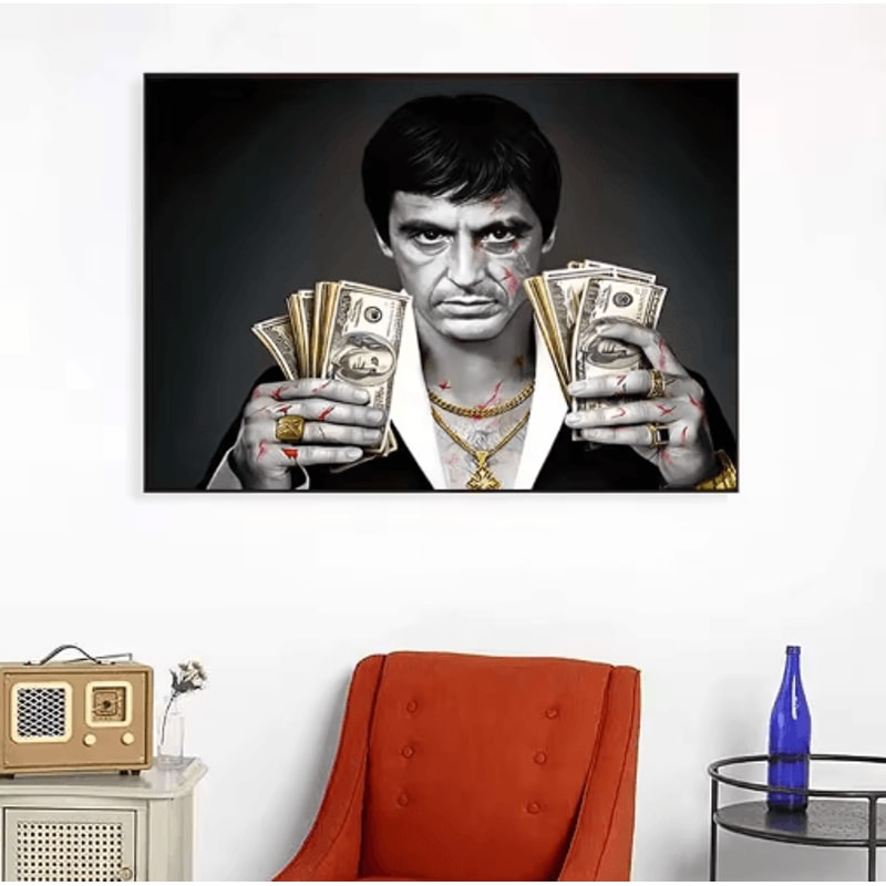 Scarface Tony Montana Canvas Iconic Gangster Wall Art For Bold Interiors 0