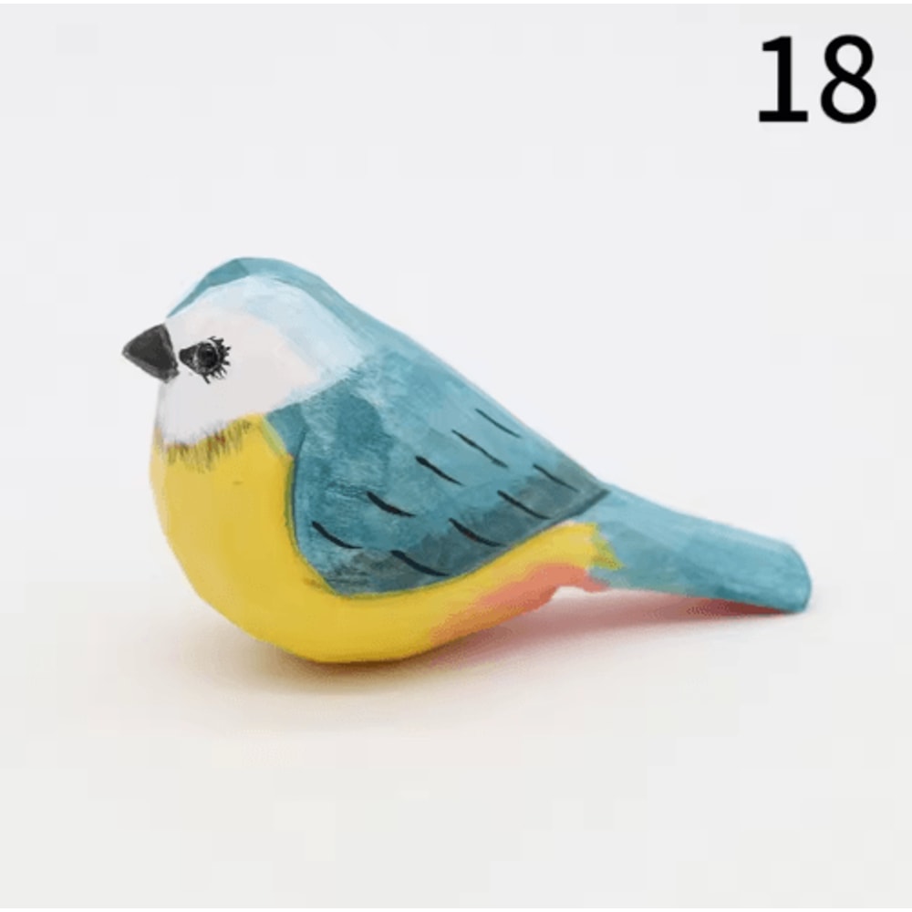 HandCarved Wooden Bird Figurine Cute Mini Wood Carving Decor Gift 2