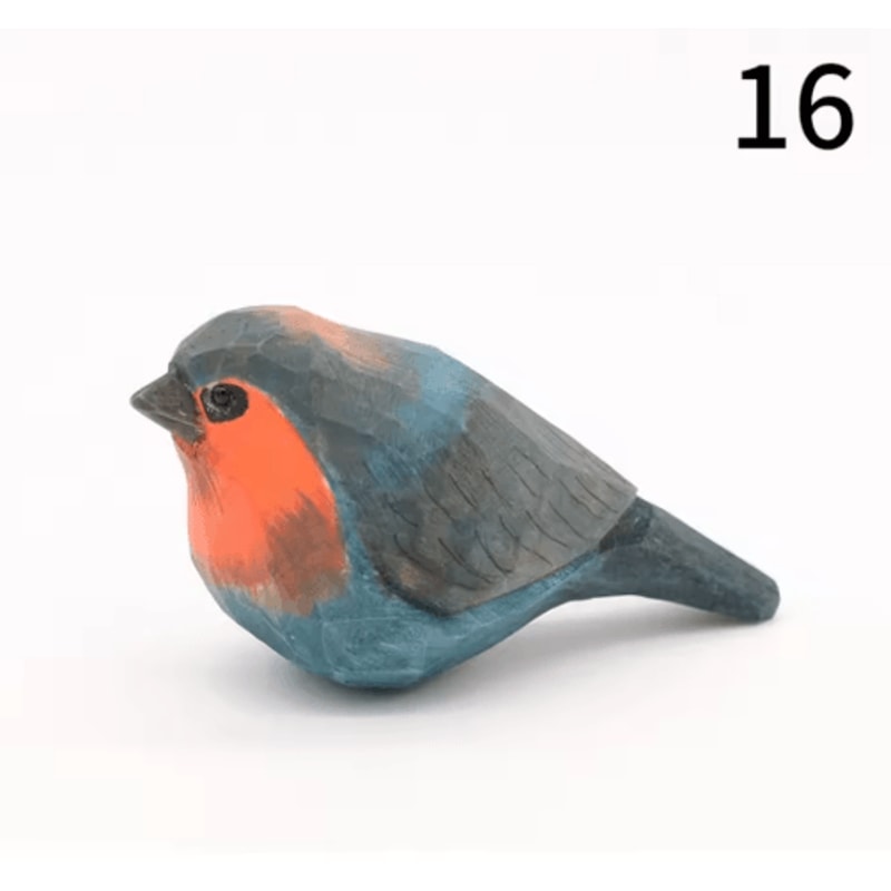 HandCarved Wooden Bird Figurine Cute Mini Wood Carving Decor Gift 4