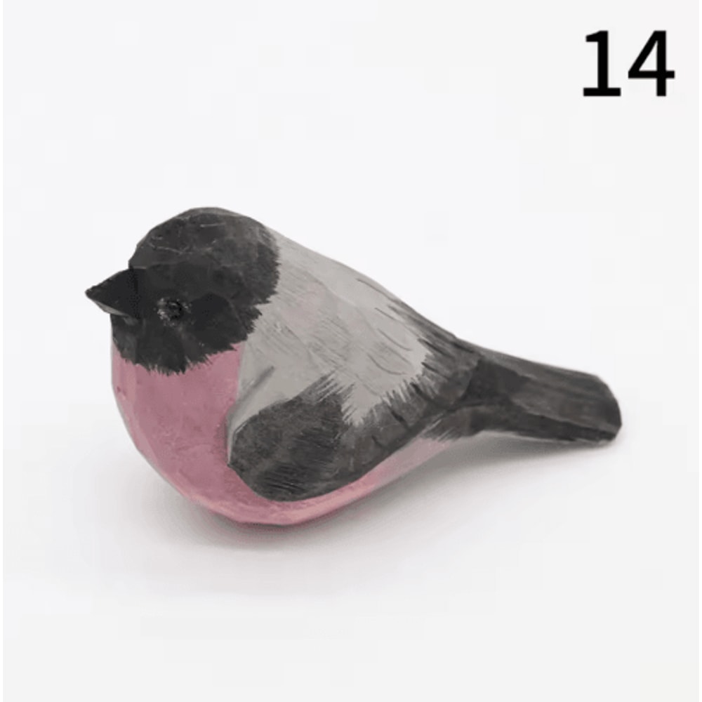 HandCarved Wooden Bird Figurine Cute Mini Wood Carving Decor Gift 6