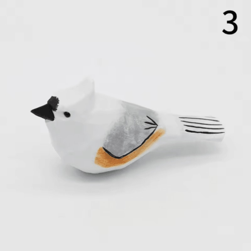 HandCarved Wooden Bird Figurine Cute Mini Wood Carving Decor Gift 17
