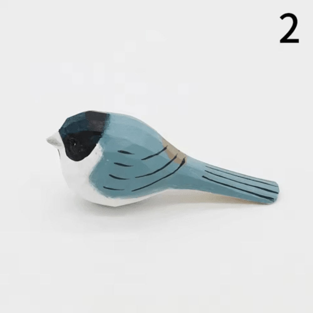 HandCarved Wooden Bird Figurine Cute Mini Wood Carving Decor Gift 18