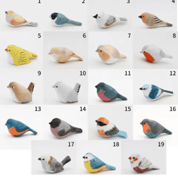 hand-carved wooden bird figurine – cute mini wood carving decor gift