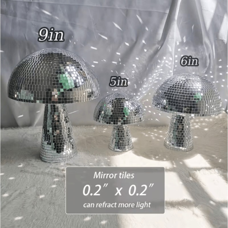 Mushroom Disco Ball Decor Mirror Party Accent For Stylish Spaces 1