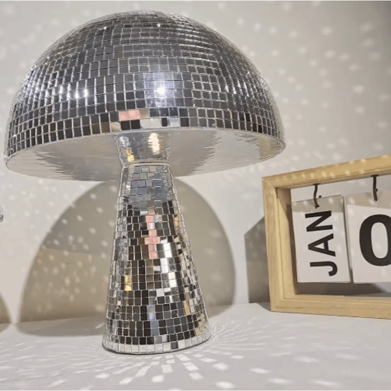 Mushroom Disco Ball Decor Mirror Party Accent For Stylish Spaces 2