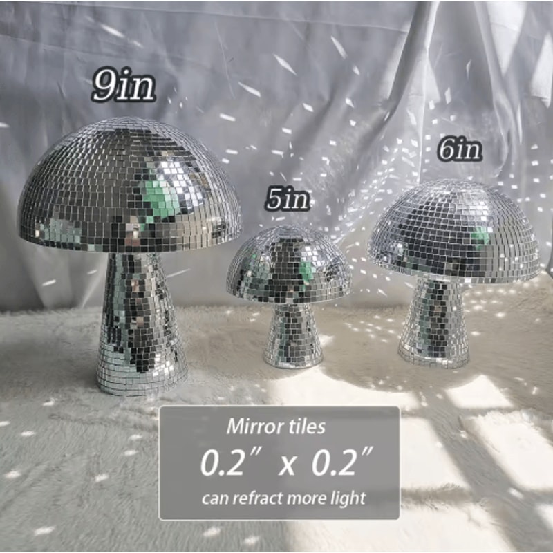 Mushroom Disco Ball Decor Mirror Party Accent For Stylish Spaces 4