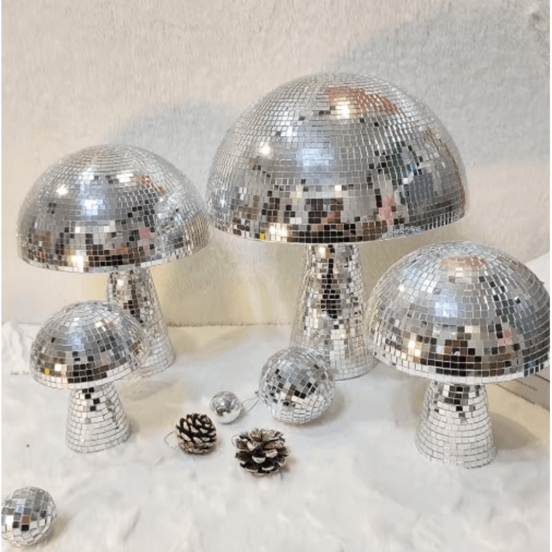 Mushroom Disco Ball Decor Mirror Party Accent For Stylish Spaces 0